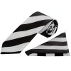 Black and White Striped Handmade Classic Men's Football Tie and Pocket Square Set