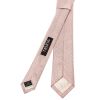 Plain Rose Gold Textured Silk Skinny Men's Tie and Pocket Square Set