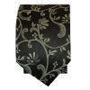 Black with Sage Green Floral Skinny Boys Tie