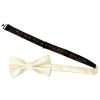 Plain Off White Hand Made Mens Bow Tie and Pocket Square Set