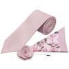 Classic Dusty Rose Mens Tie with Pocket Square and Lapel Pin Set