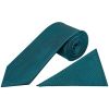 Teal Silk Twill Silk Classic Mens Tie and Pocket Square Set