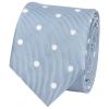 Dusty Blue Large White Spot Skinny Men's Tie