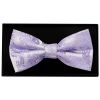Lilac Paisley Handmade Mens Bow Tie and Pocket Square Set