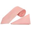 Pink Self Floral Textured Silk Classic Men's Tie and Pocket Square Set