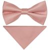 Pre Tied Dusty Rose Twill Silk Boys Bow Tie and Pocket Square Age 4-7