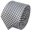 Silver Diamond Neat Skinny Men's Tie and Pocket Square Set