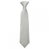 Pre Tied Silver Satin Boys Tie Age 4-7
