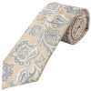 Champagne and Blue Paisley Classic Men's Tie and Pocket Square Set
