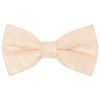 Pre Tied Light Peach and White Floral Boys Bow Tie and Pocket Square Set