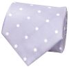 Lilac Large White Spot Classic Men's Tie and Pocket Square Set