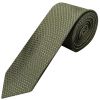 Olive Green Boys Textured Skinny Tie and Pocket Square Set
