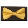 Plain Gold Satin Silk Mens Bow Tie
