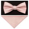 Rose Gold Diamond Neat Mens Bow Tie and Pocket Square Set