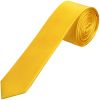 Plain Bright Yellow Satin Silk Skinny Men's Tie