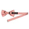Plain Pink Satin Silk Mens Bow Tie