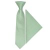 Pre Tied Sea Grass Silk Boys Tie and Pocket Square Set Age 4-7