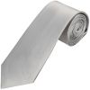 Plain Silver Satin Classic Men's Tie and Pocket Square Set