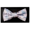 Blue and Pink Paisley Handmade Mens Bow Tie and Pocket Square Set
