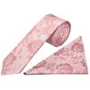 Rose Flower Skinny Men's Tie and Pocket Square Set