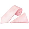 Baby Pink Satin Classic Men's Tie and Pocket Square Set