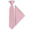 Pre Tied Light Dusty Pink Satin Boys Tie and Pocket Square Set Age 4-7