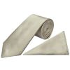 Plain Dusty Sage Satin Classic Mens Tie and Pocket Square Set