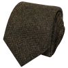 Mens Green Herringbone Classic Tie