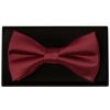Plain Burgundy Handmade Mens Bow Tie and Pocket Square Set