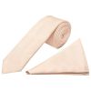 Plain Blush Satin Skinny Boys Tie and Pocket Square Set