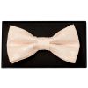Light Peach and White Floral Handmade Mens Bow Tie