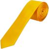 Plain Bright Yellow Satin Skinny Men's Tie and Pocket Square Set