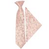 Pre Tied Rose Gold Floral Boys Tie and Pocket Square Set Age 4-7