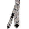 Silver Twin Stripe Skinny Men's Tie and Pocket Square Set