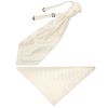 Ivory Diamond Men's Cravat Tie and Pocket Square Set