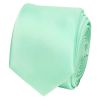 Plain Mint Green Satin Skinny Boys Tie