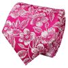 Mens Fuchsia Floral Silk Classic Tie