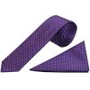 Purple and White Polka Dot Skinny Men's Tie Pocket Square Set