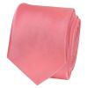 Plain Light Coral Pink Satin Skinny Boys Tie and Pocket Square Set