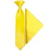 Pre Tied Sunshine Yellow Satin Boys Tie and Pocket Square Set Age 4-7