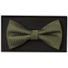 Olive Green Textured Mens Bow Tie