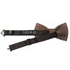 Pre Tied Light Brown Check Tweed Boys Bow Tie Age 4-7