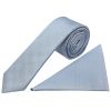 Plain Dusty Blue Silk Skinny Boys Tie and Pocket Square Set
