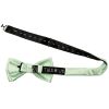 Pale Mint Handmade Mens Bow Tie and Pocket Square Set