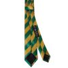 Green and Gold Striped Skinny Men's Tie and Pocket Square Set