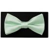 Plain Moss Green Satin Silk Mens Bow Tie
