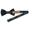 Green and Blue Tartan Silk Mens Bow Tie