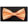Plain Peach Satin Silk Mens Bow Tie
