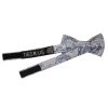 Pre Tied Silver and Blue Paisley Boys Bow Tie Age 4-7