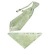 Sage Green Floral Men's Cravat Tie and Pocket Square Set